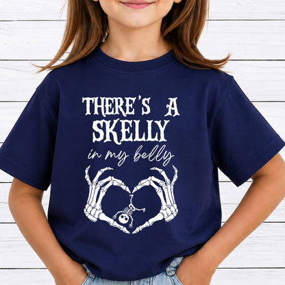 There’s a Skelly in My Belly PNG Bundle, Funny Maternity Halloween Shirt Design, Pregnant Skeleton