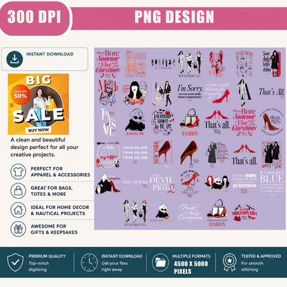 Fashion Quotes PNG Bundle, Chic Fashion Girl Sublimation Designs, Luxury Style Aesthetic Clipart, Trendy Digital Download