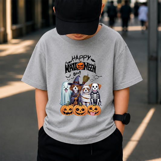 Happy Halloween Dog Squad PNG Sublimation Design - Cute Spooky Dog Mom Witch Ghost Mummy Skeleton Digital File (4500x5000px, 300 DPI Transparent PNG)