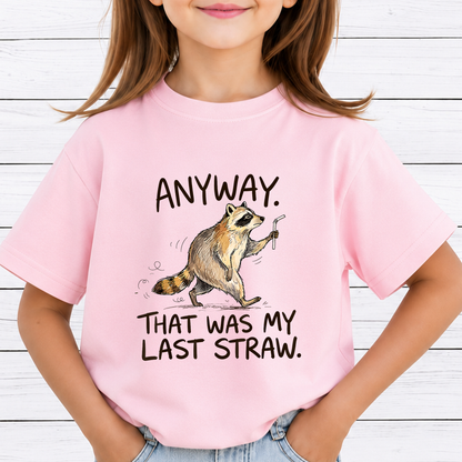 That Was My Last Straw Raccoon PNG Sublimation Design - Funny Sarcastic Trash Panda Pun Meme Digital File (4500x5000px, 300 DPI Transparent PNG)