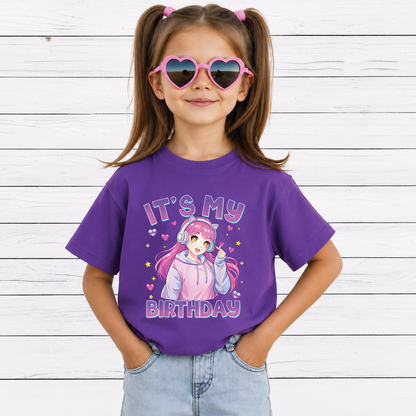 It's My Birthday PNG, Cute Kawaii Chibi Birthday Girls, Birthday Party Shirt Design, Printable PNG Digital Download