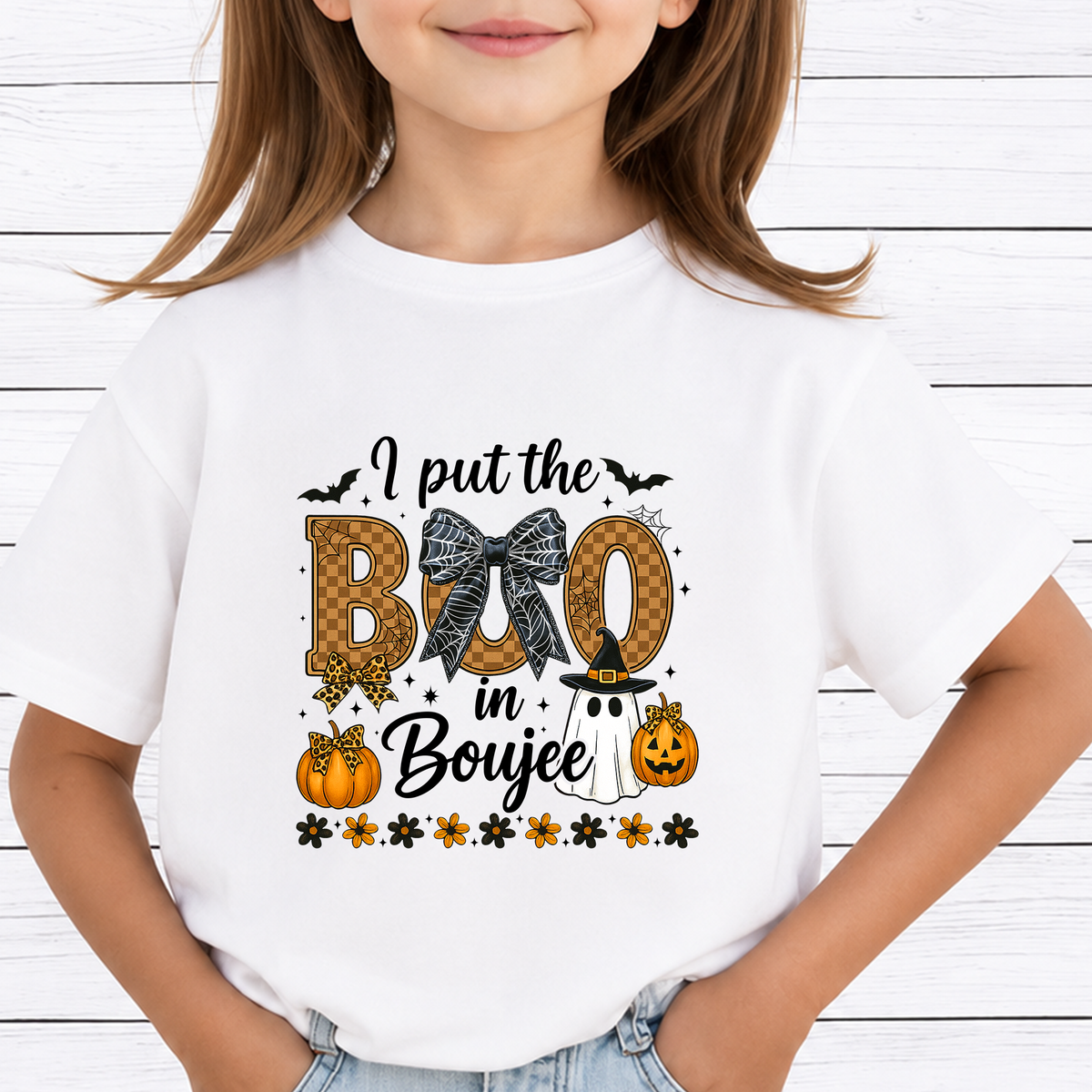 BOO Halloween PNG Sublimation Design - Coquette Spiderweb Leopard Bow Ghost Pumpkin Digital File (4500x5000px, 300 DPI Transparent PNG)