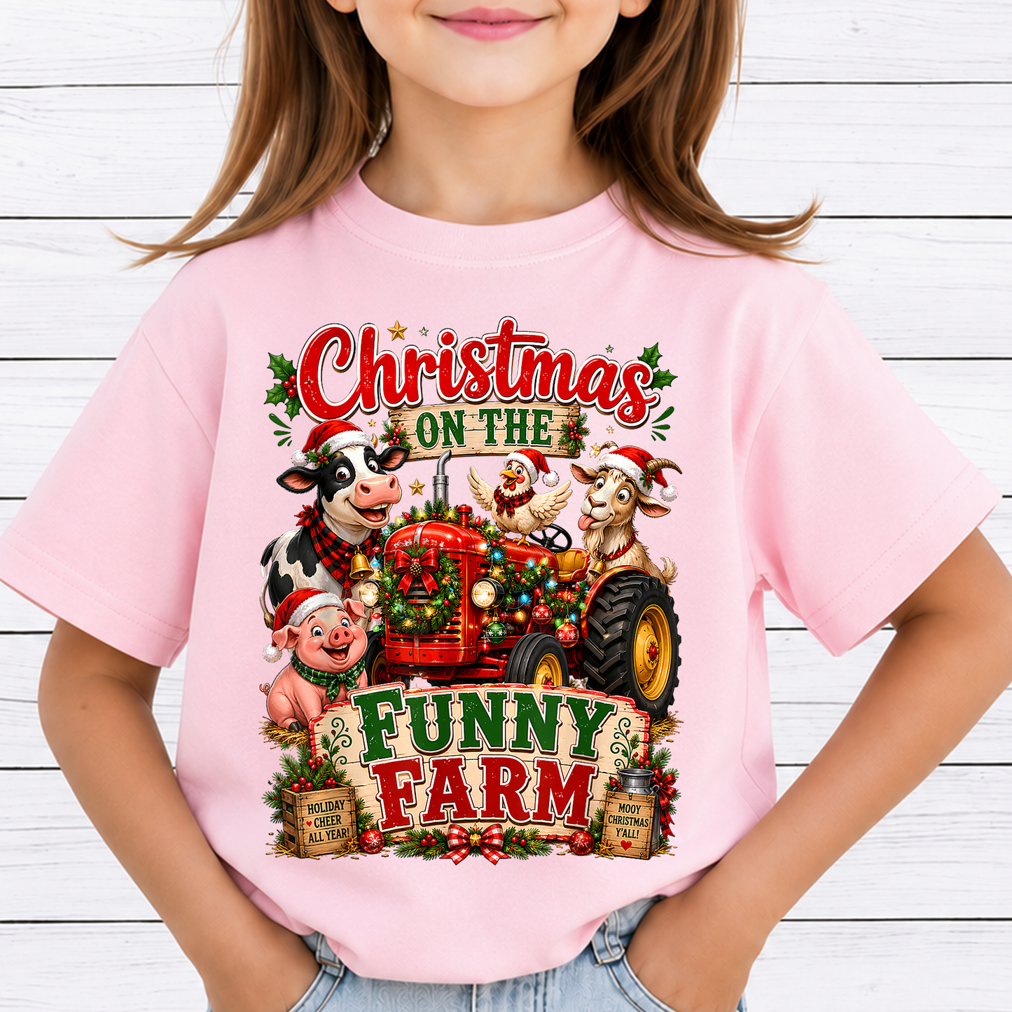 Farm Christmas PNG Bundle, Farmhouse Christmas Sublimation Designs, Red Tractor Christmas Clipart, Funny Farm Animal PNG, Country Christmas Sublimation