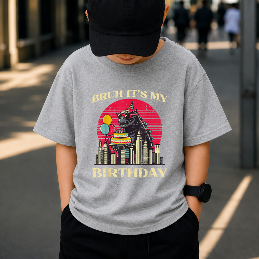 Bruh It's My Birthday PNG, Giant Monster Birthday Shirt Design, Funny Kaiju Style Party Graphic, Printable Digital Download