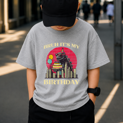 Bruh It's My Birthday PNG, Giant Monster Birthday Shirt Design, Funny Kaiju Style Party Graphic, Printable Digital Download