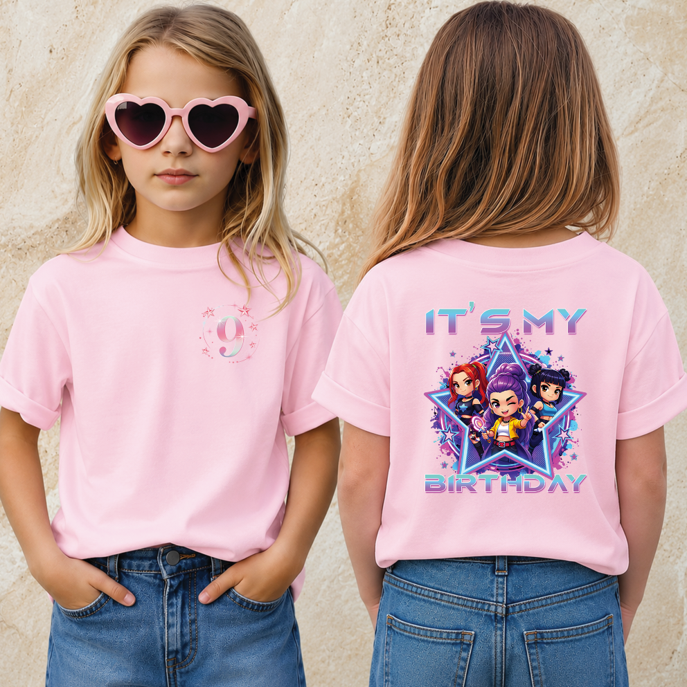 It's My 9th Birthday PNG, Cute Chibi Birthday Girl, Kawaii Anime Party Shirt Design, Printable PNG Digital Download