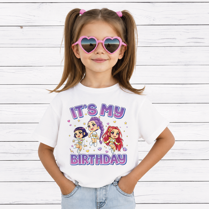 It's My Birthday PNG, Cute Kawaii Chibi Birthday Girls, Birthday Party Shirt Design, Printable PNG Digital Download