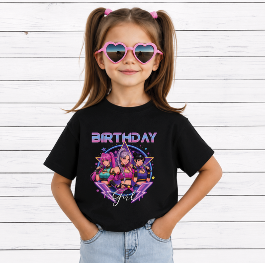 Birthday Girl PNG, Cute Kawaii Chibi Pop Star, Birthday Party Shirt Design, Anime Style Sublimation, Printable PNG Digital Download  Từ khóa SEO chính