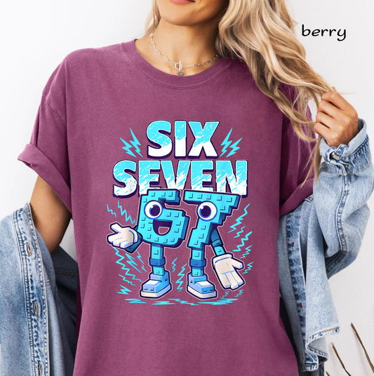 Six Seven 67 PNG, Funny 67th Birthday Shirt Design, Cartoon Number Character, Retro Birthday Sublimation, Digital Download