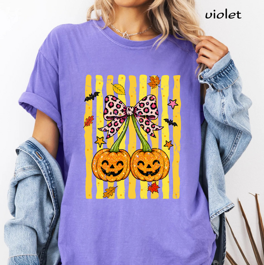 Cute Halloween Pumpkins PNG, Pink Leopard Bow Pumpkin, Smiling Jack O Lantern, Spooky Cute Sublimation Design, Digital Download