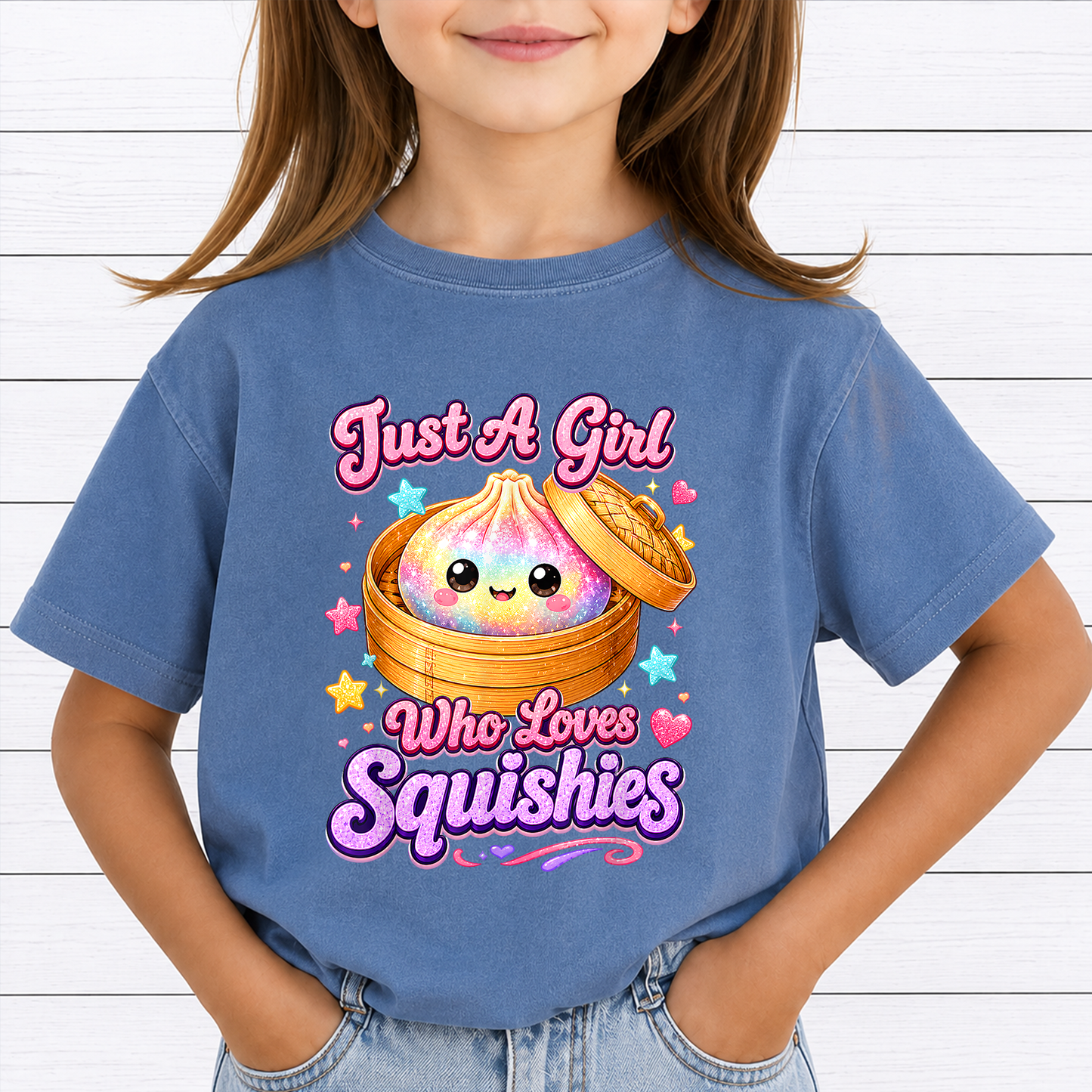 Just A Girl Who Loves Squishies PNG Bundle 35 Designs - Cute Kawaii Rainbow Dumpling Butter Toy Slime Kids Shirt Sublimation Digital File (4500x5000px, 300 DPI Transparent PNG)
