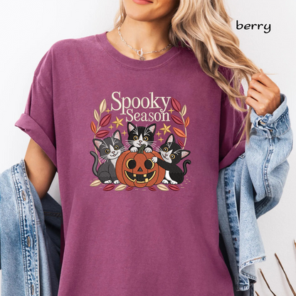 Spooky Season Black Cat Machine Embroidery Design - Tuxedo Kittens Pumpkin Digital File (4in, 5in, 7in, 9in) - EMB, DST, JEF, EXP, PES, VP3, HUS, XXX