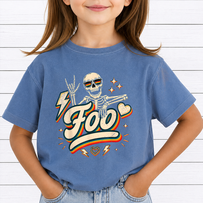 Retro Skeleton Foo Rocker PNG Sublimation Design - Vintage Rock Skeleton PNG - 4500x5000px High Resolution Digital Download Commercial Use