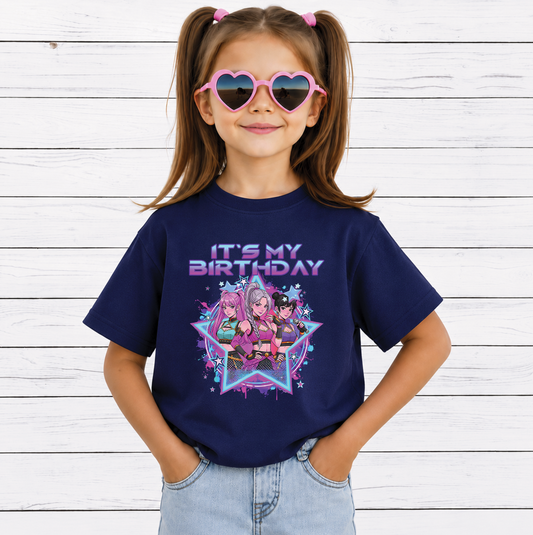 It's My Birthday PNG, Cute Kawaii Chibi Birthday Girls, Birthday Party Shirt Design, Printable PNG Digital Download