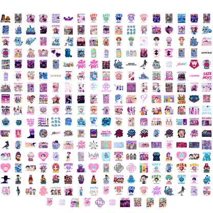 Kpop Demon Hunters PNG Mega Bundle - Saja Boys & Huntrix Chibi Sublimation Designs 300 DPI