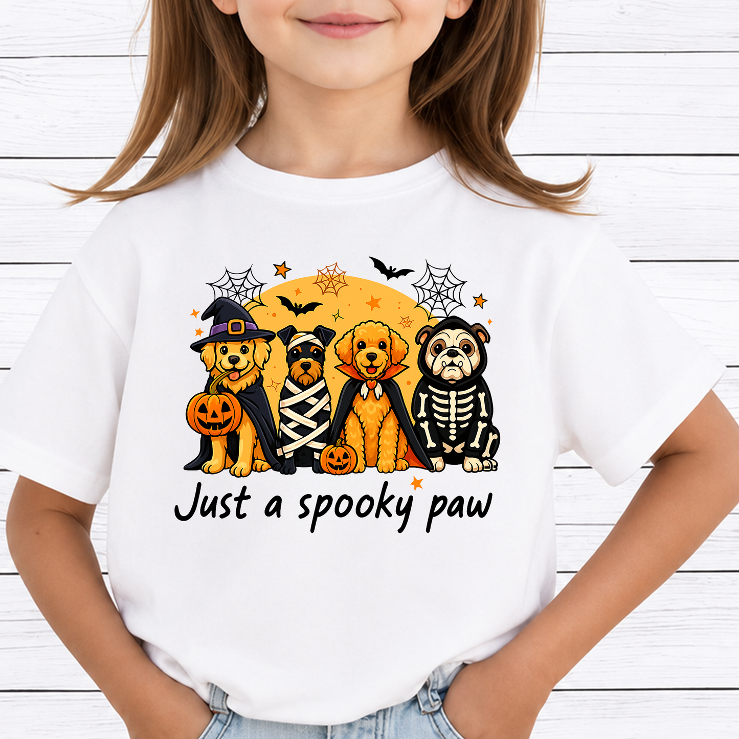 Halloween Dogs PNG Sublimation Design - Cute Spooky Dog Mom Golden Retriever Doberman Poodle Bulldog Digital File (4500x5000px, 300 DPI Transparent PNG)