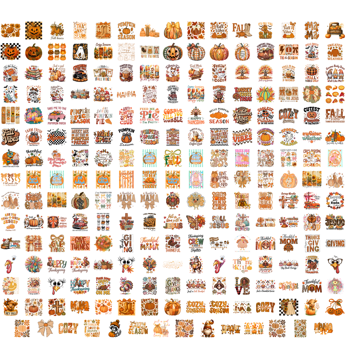5000+ Thanksgiving & Fall PNG Mega Bundle - Autumn Pumpkin Sublimation Designs 300 DPI