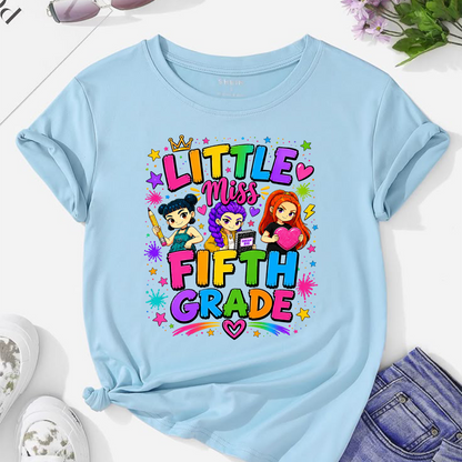 Fifth Grade Girl PNG | Cute Back to School Shirt Design | Colorful Student Sublimation Graphic | Instant Digital Download