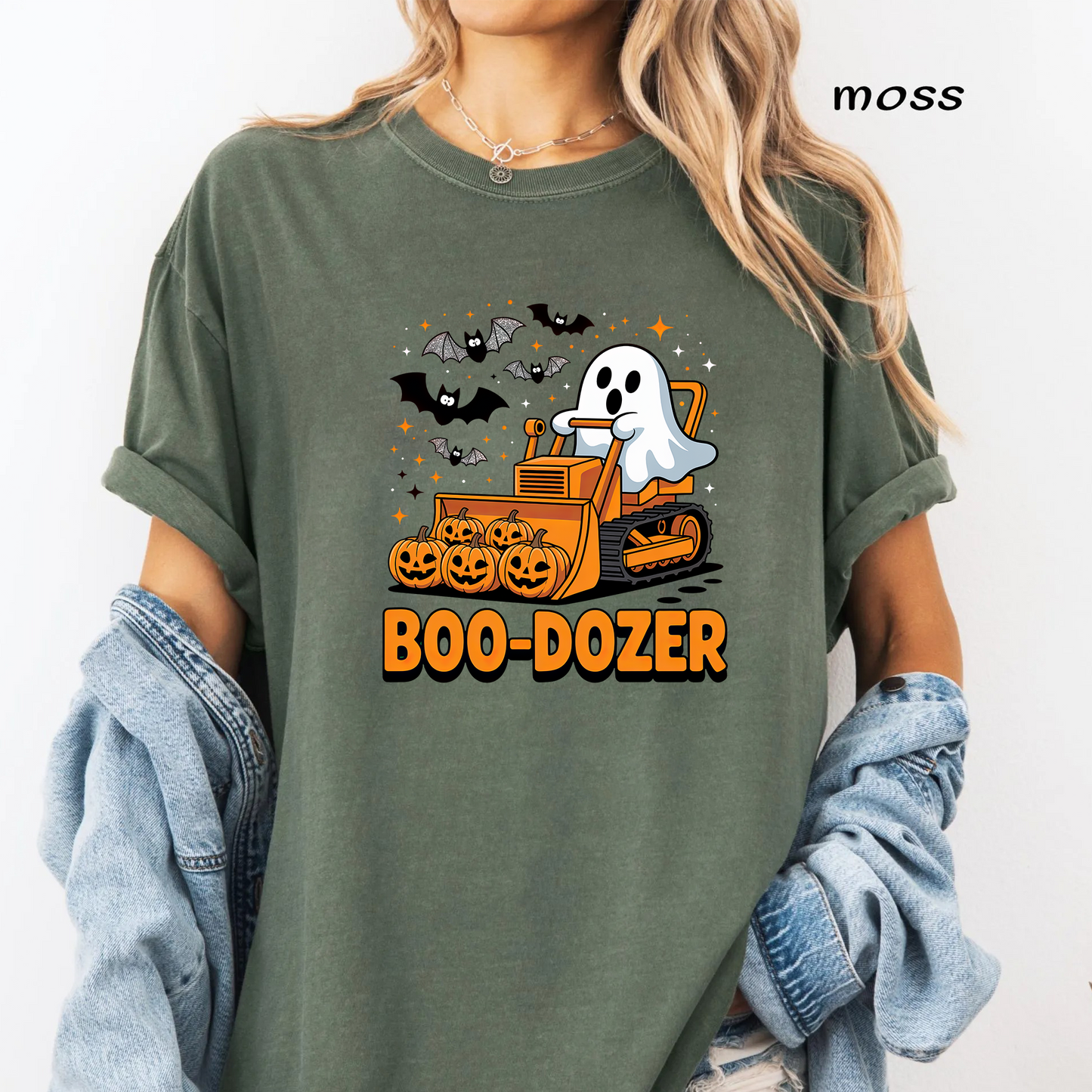 Boo Dozer PNG Sublimation Design - Cute Construction Ghost Bulldozer Pumpkin Halloween Digital File (4500x5000px, 300 DPI Transparent PNG)