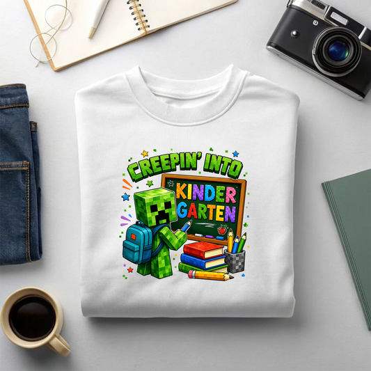Pixel Block Kindergarten PNG | Creepin Into Kindergarten | Back to School Boy Shirt Design | Instant Digital Download