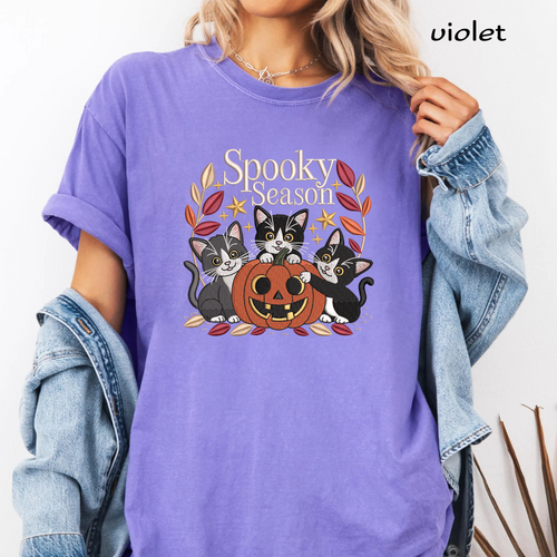Spooky Season Black Cat Machine Embroidery Design - Tuxedo Kittens Pumpkin Digital File (4in, 5in, 7in, 9in) - EMB, DST, JEF, EXP, PES, VP3, HUS, XXX