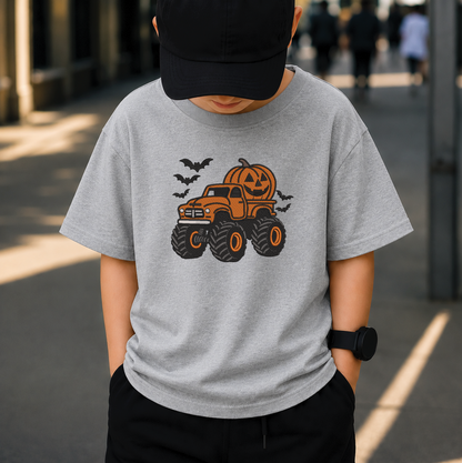 Halloween Monster Truck Embroidery Design, Pumpkin Monster Truck Machine Embroidery File, Jack O Lantern Truck, PES DST EXP JEF VP3 HUS XXX