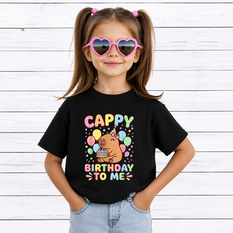 Capy Birthday to Me PNG, Cute Capybara with Birthday Cake, Kawaii Birthday Shirt Design, Printable Digital Download
