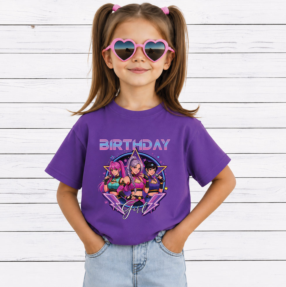 Birthday Girl PNG, Cute Kawaii Chibi Pop Star, Birthday Party Shirt Design, Anime Style Sublimation, Printable PNG Digital Download  Từ khóa SEO chính