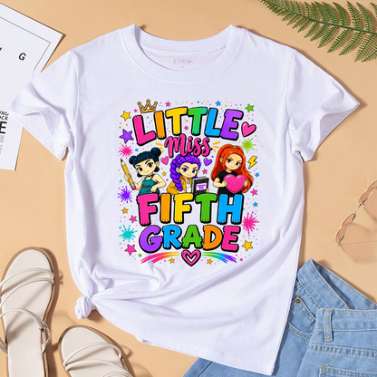 Fifth Grade Girl PNG | Cute Back to School Shirt Design | Colorful Student Sublimation Graphic | Instant Digital Download