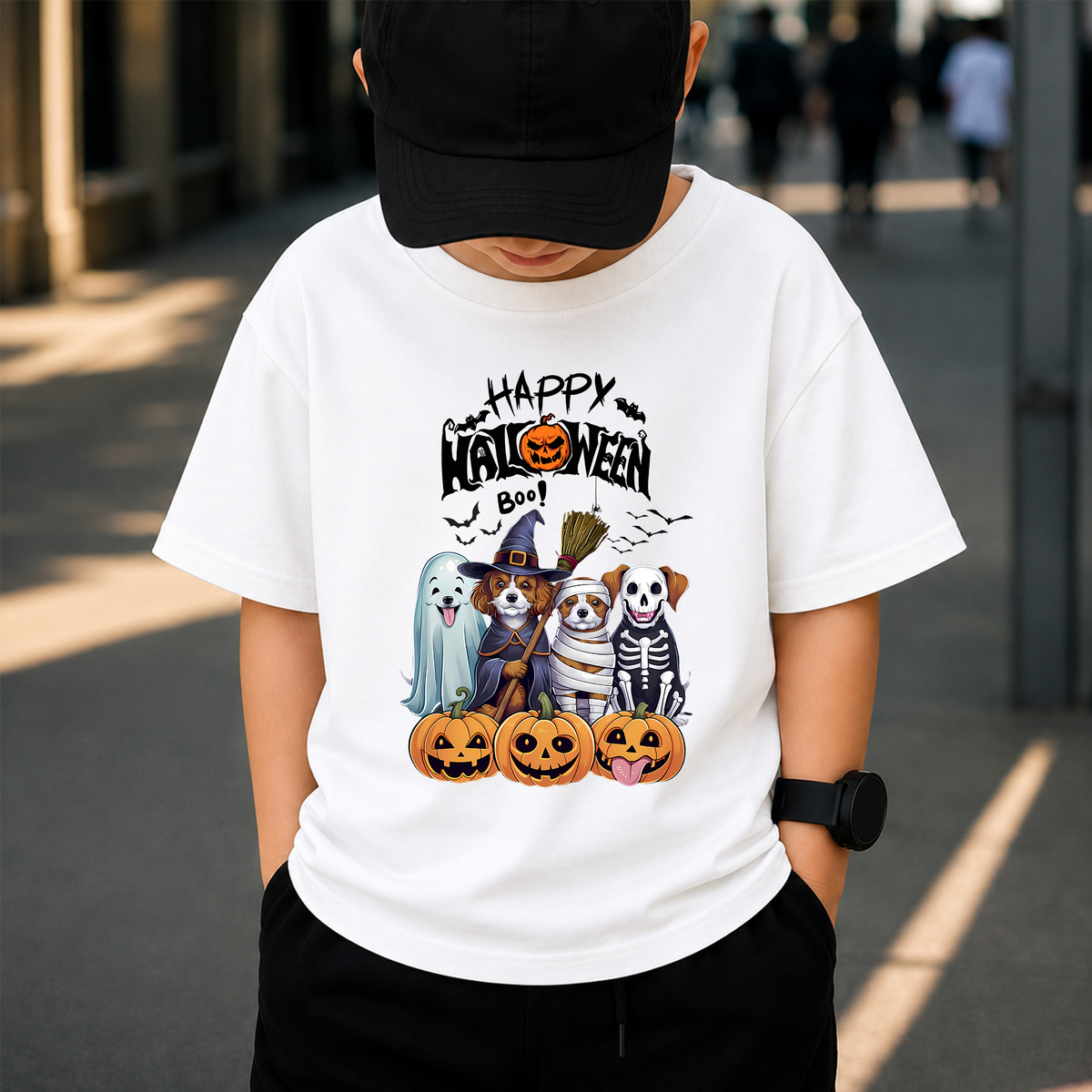 Happy Halloween Dog Squad PNG Sublimation Design - Cute Spooky Dog Mom Witch Ghost Mummy Skeleton Digital File (4500x5000px, 300 DPI Transparent PNG)