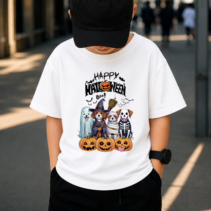 Happy Halloween Dog Squad PNG Sublimation Design - Cute Spooky Dog Mom Witch Ghost Mummy Skeleton Digital File (4500x5000px, 300 DPI Transparent PNG)