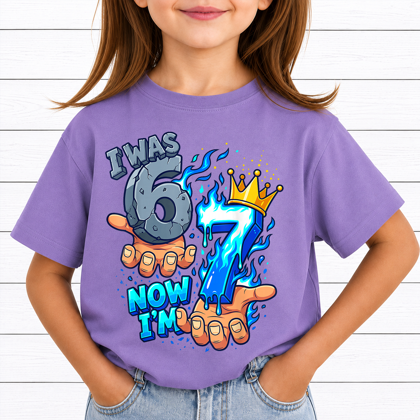 I Was 6 Now I'm 7 Birthday Printable Bundle PNG, Funny 7th B-day Gift for Boy Girl, Viral 67 Meme Birthday PNG, Seventh Birthday Kids PNG