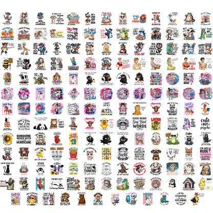 1200+ Sarcastic PNG Bundle, Funny Quotes PNG, Snarky Sublimation Designs, Raccoon Meme PNG, Retro Funny T-Shirt Design Digital Download