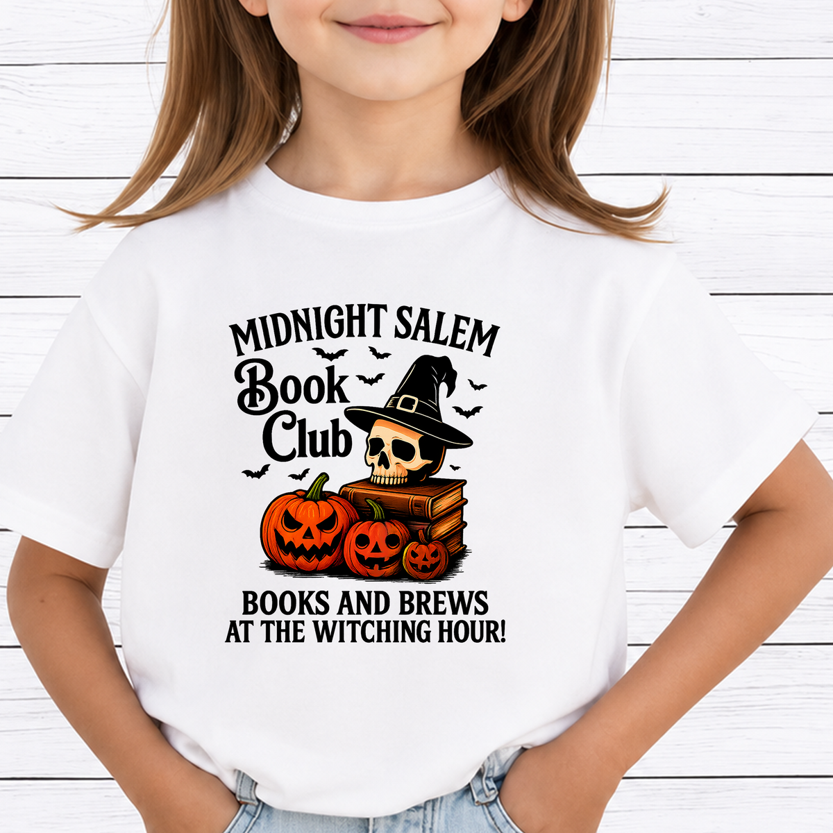 Spooky Bookworm PNG Sublimation Design - Dark Academia Witch Hat Skull Vintage Books Pumpkin Digital File (4500x5000px, 300 DPI Transparent PNG)