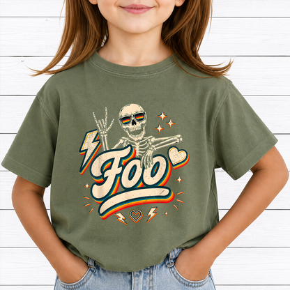 Retro Skeleton Foo Rocker PNG Sublimation Design - Vintage Rock Skeleton PNG - 4500x5000px High Resolution Digital Download Commercial Use