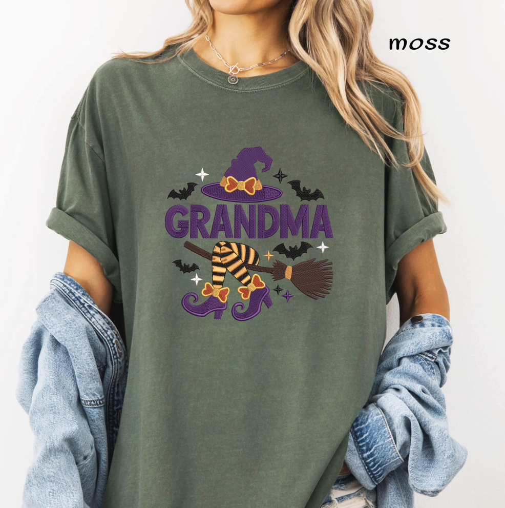 Halloween Grandma Witch Embroidery Design, Grandma Witch Hat & Boots Machine Embroidery File, Spooky Grandma, PES DST EXP JEF VP3 HUS XXX