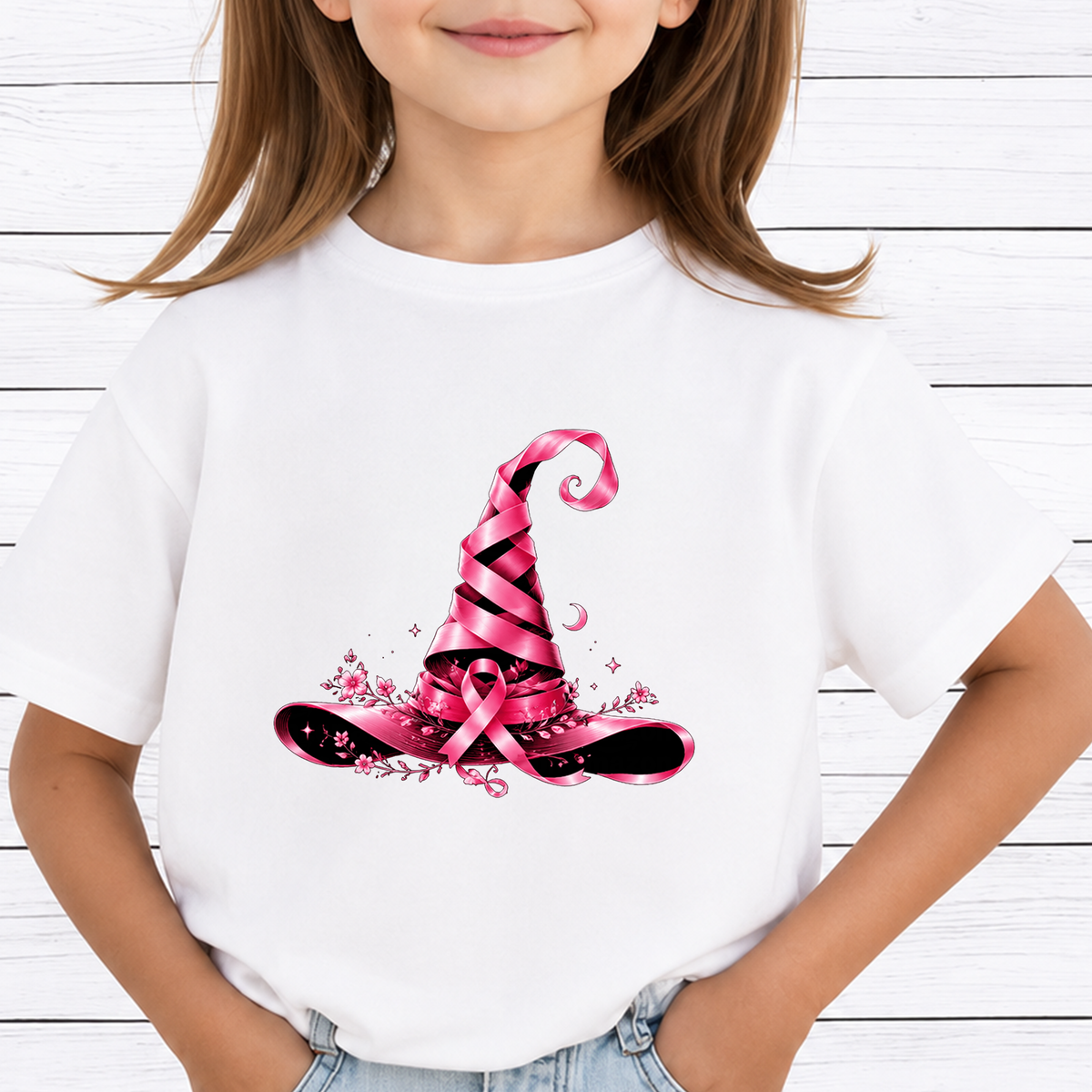 Breast Cancer Awareness Bundle PNG, Pink Witch Hat Halloween Design, Pink Ribbon Witch Hat, Breast Cancer Shirt Graphic, Halloween Sublimation