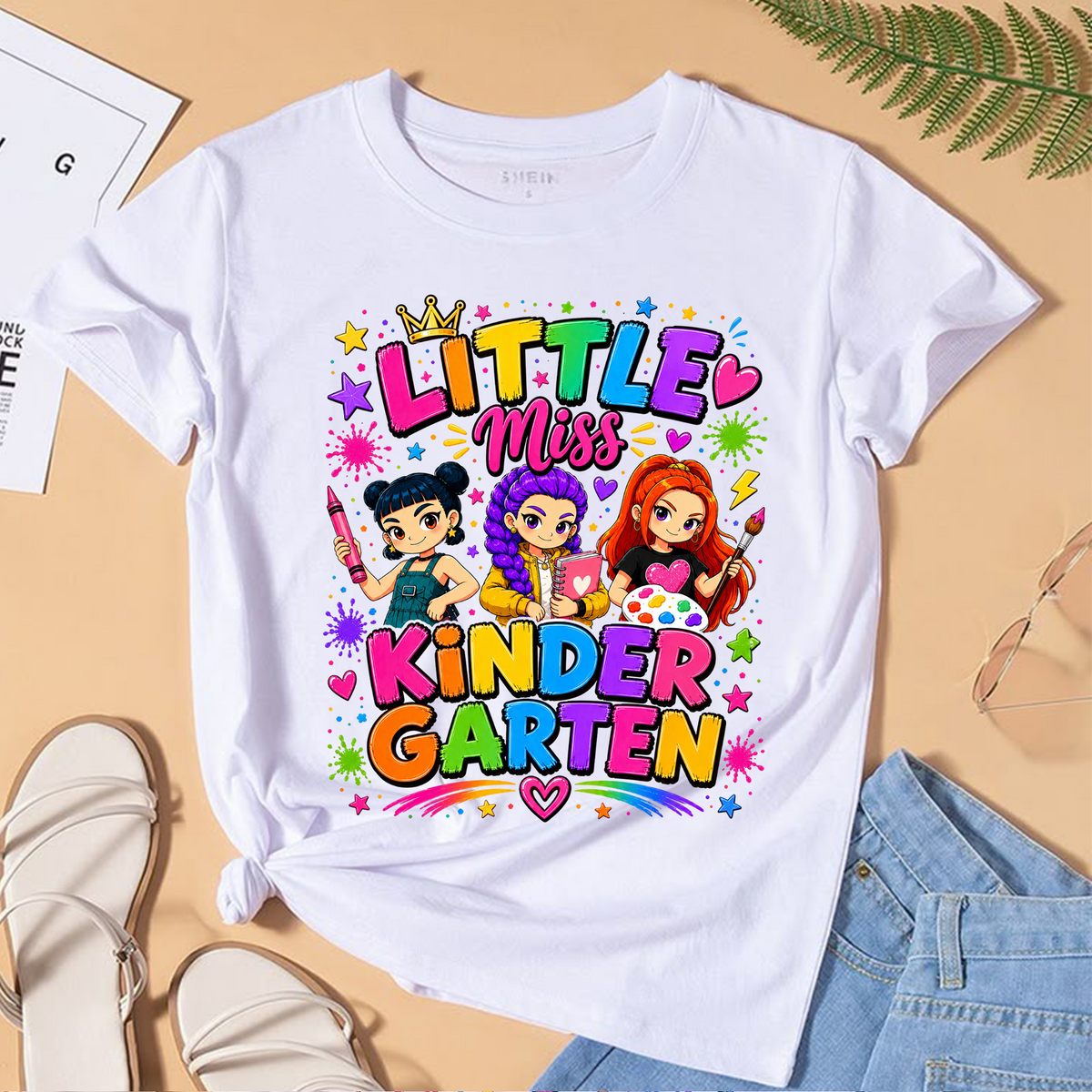 Kindergarten Girl PNG | Cute Back to School Shirt Design | Colorful Student Sublimation Graphic | Instant Digital Download