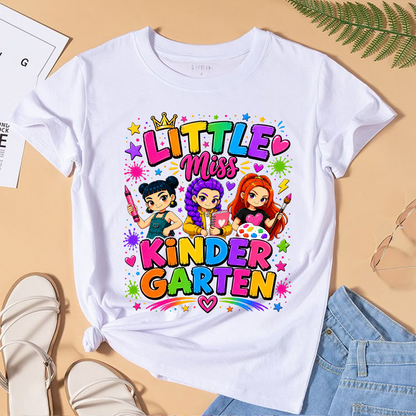 Kindergarten Girl PNG | Cute Back to School Shirt Design | Colorful Student Sublimation Graphic | Instant Digital Download
