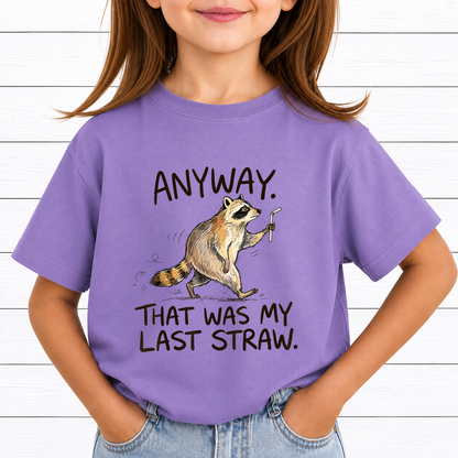 That Was My Last Straw Raccoon PNG Sublimation Design - Funny Sarcastic Trash Panda Pun Meme Digital File (4500x5000px, 300 DPI Transparent PNG)