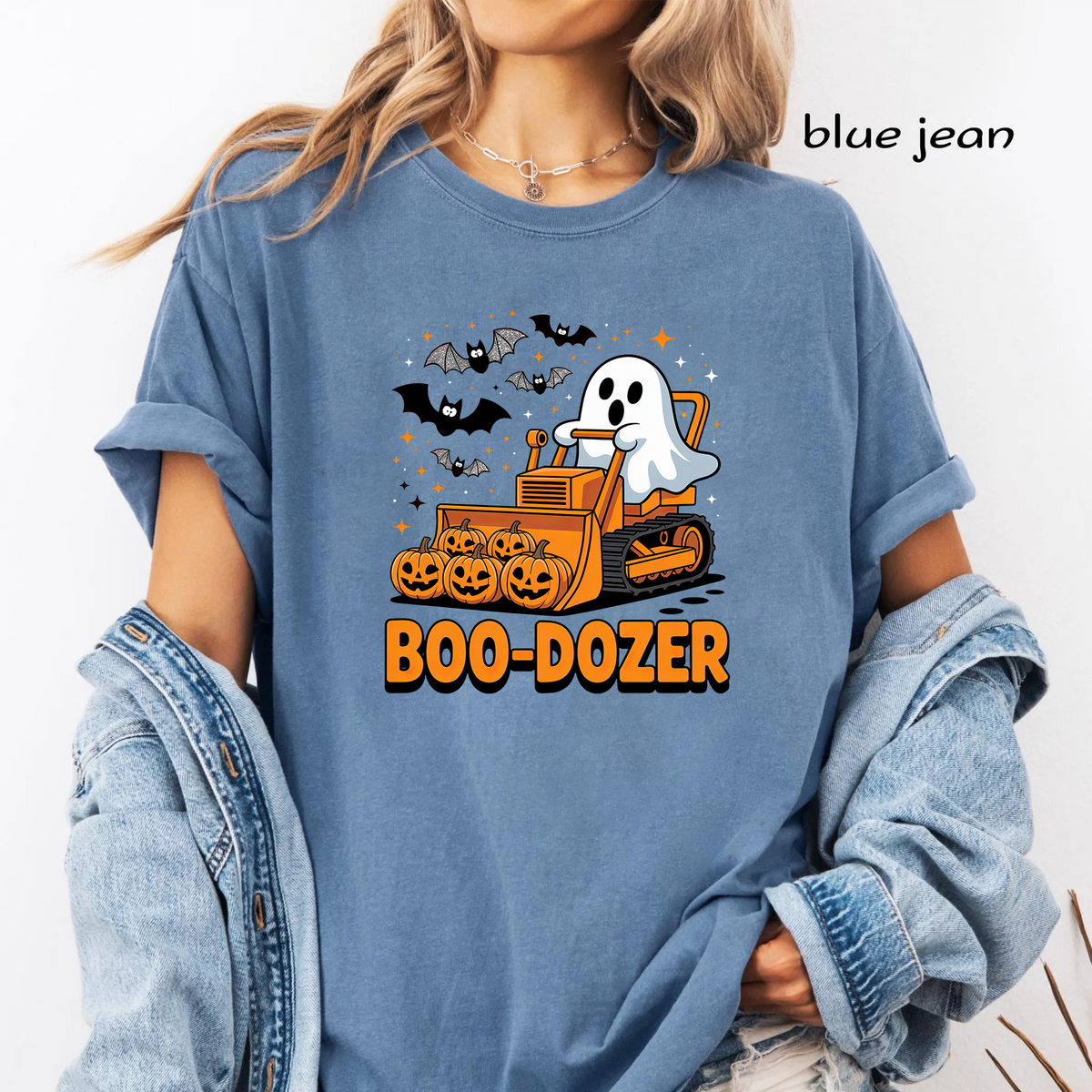 Boo Dozer PNG Sublimation Design - Cute Construction Ghost Bulldozer Pumpkin Halloween Digital File (4500x5000px, 300 DPI Transparent PNG)
