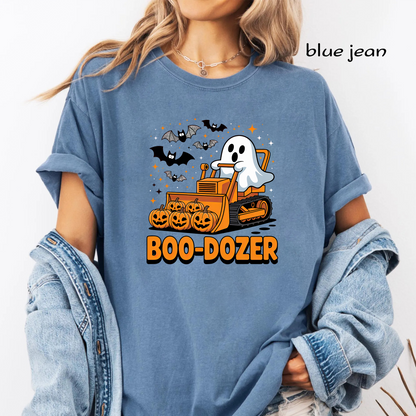 Boo Dozer PNG Sublimation Design - Cute Construction Ghost Bulldozer Pumpkin Halloween Digital File (4500x5000px, 300 DPI Transparent PNG)