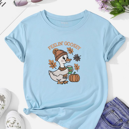 Feelin' Goosey Machine Embroidery Design - Cute Fall Goose Coffee Pumpkin Digital File (4in, 5in, 7in, 9in) - EMB, DST, JEF, EXP, PES, VP3, HUS, XXX