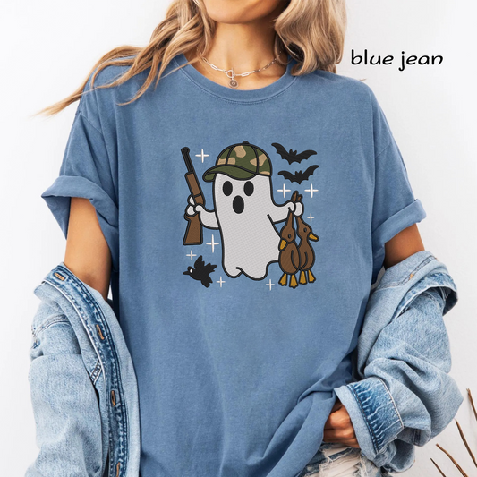 Duck Hunting Ghost Machine Embroidery Design - Camo Hunter Ghost Halloween Digital File (4in, 5in, 7in, 9in) - EMB, DST, JEF, EXP, PES, VP3, HUS, XXX