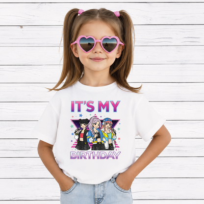 It's My Birthday PNG, Cute Kawaii Chibi Birthday Girls, Birthday Party Shirt Design, Printable PNG Digital Download