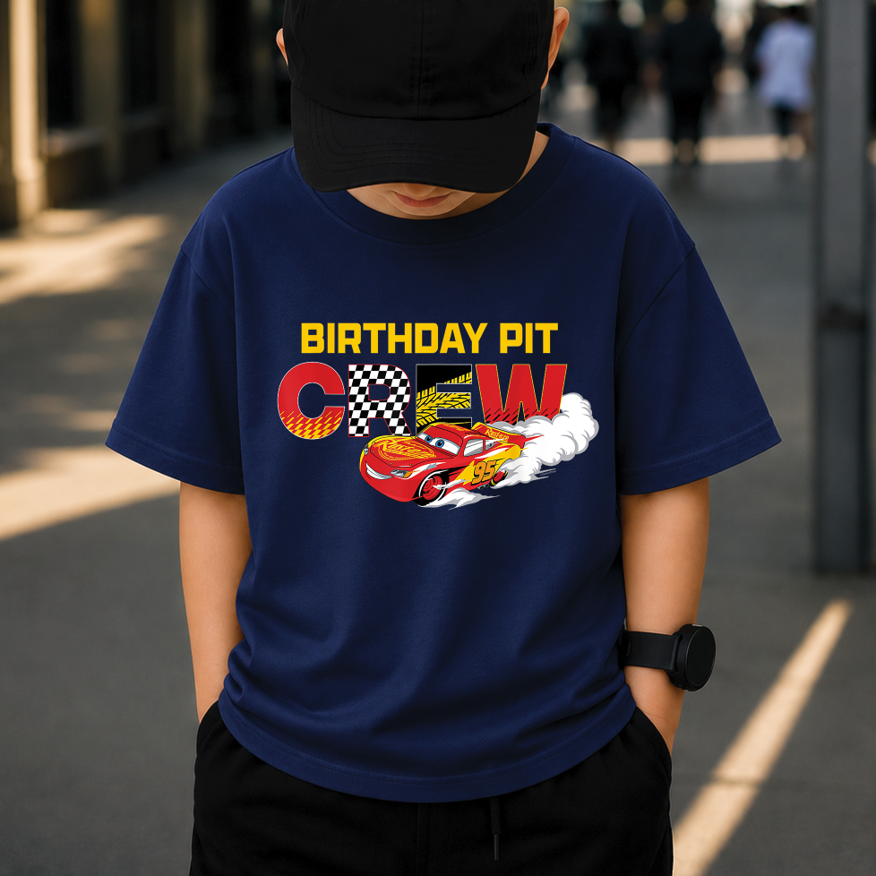 Birthday Pit Crew PNG, Race Car Birthday Boy, Cartoon Racing Car Shirt Design, Kids Party Sublimation, Digital Download