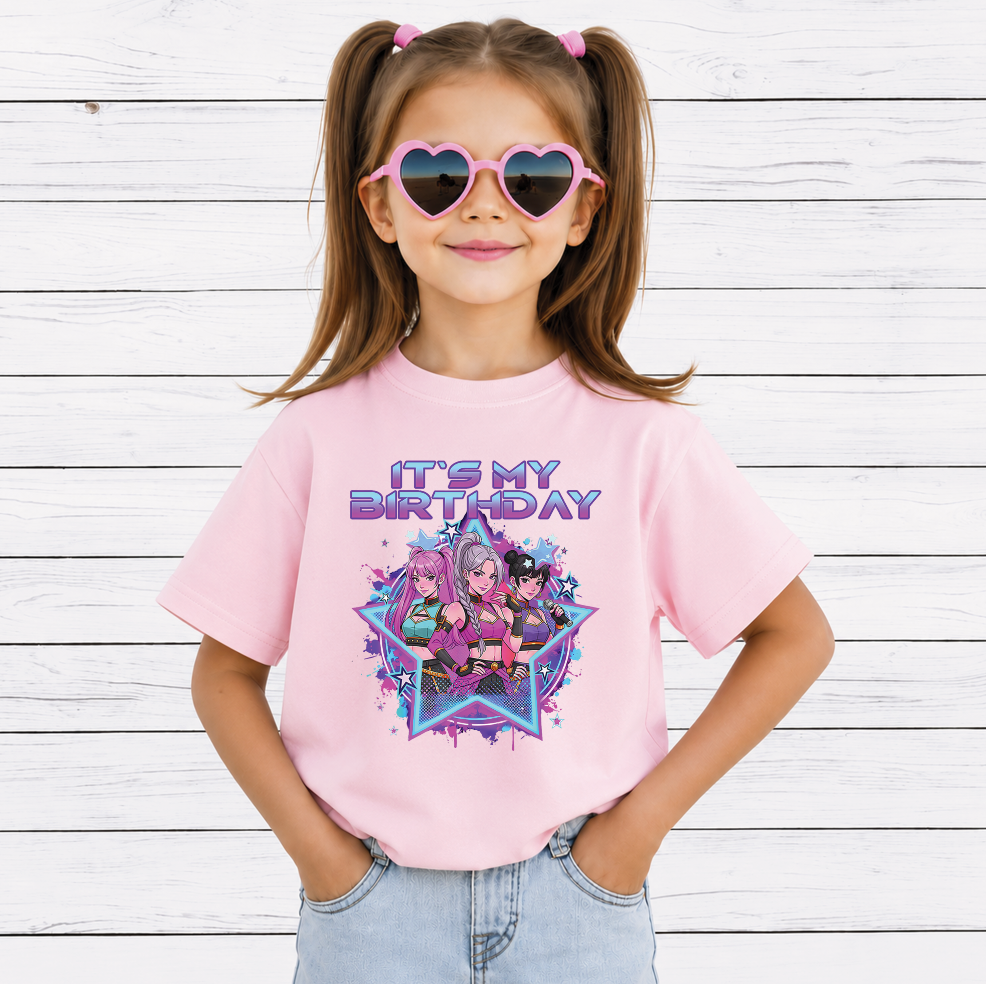 It's My Birthday PNG, Cute Kawaii Chibi Birthday Girls, Birthday Party Shirt Design, Printable PNG Digital Download