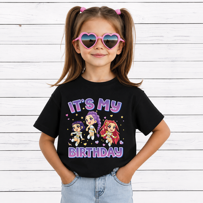 It's My Birthday PNG, Cute Kawaii Chibi Birthday Girls, Birthday Party Shirt Design, Printable PNG Digital Download