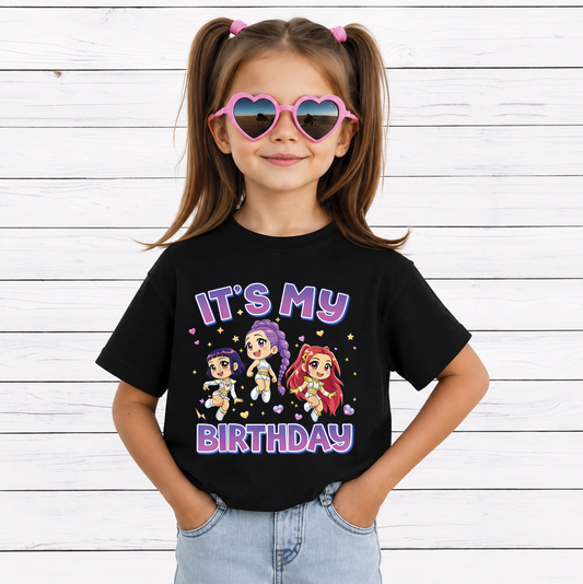 It's My Birthday PNG, Cute Kawaii Chibi Birthday Girls, Birthday Party Shirt Design, Printable PNG Digital Download