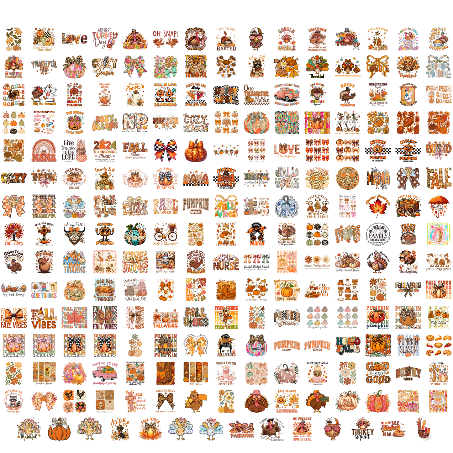 5000+ Thanksgiving & Fall PNG Mega Bundle - Autumn Pumpkin Sublimation Designs 300 DPI